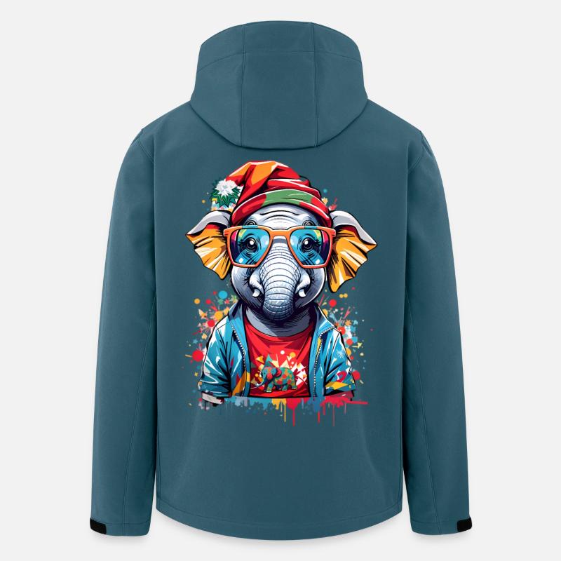 Coole Elefant - Recycelte Männer Softshell-Jacke von Stanley/Stella - Dunkles Petrol
