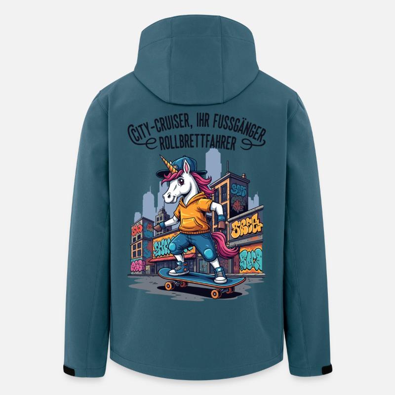 Skater-Einhorn Urban - Recycelte Männer Softshell-Jacke von Stanley/Stella - Dunkles Petrol