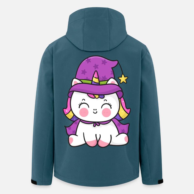 Zauberer Kätzchen Einhorn - Recycelte Männer Softshell-Jacke von Stanley/Stella - Dunkles Petrol