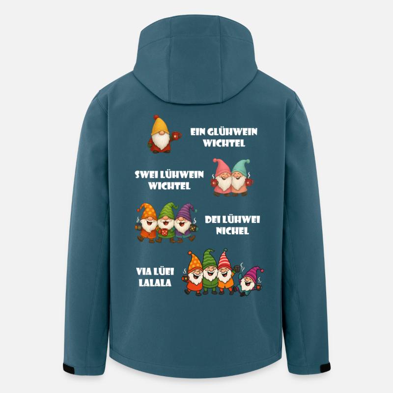 Lustiges Wichtel Glühwein Weihnachtsgeschenk - Recycelte Männer Softshell-Jacke von Stanley/Stella - Dunkles Petrol