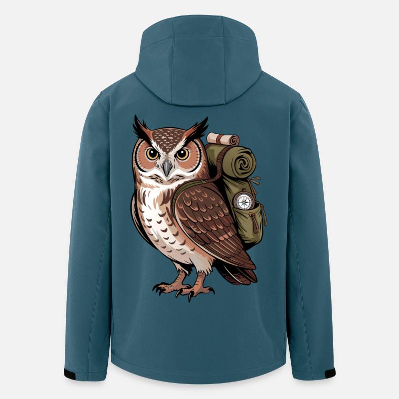 Wandernde Eule mit Rucksack - Recycelte Männer Softshell-Jacke von Stanley/Stella - Dunkles Petrol