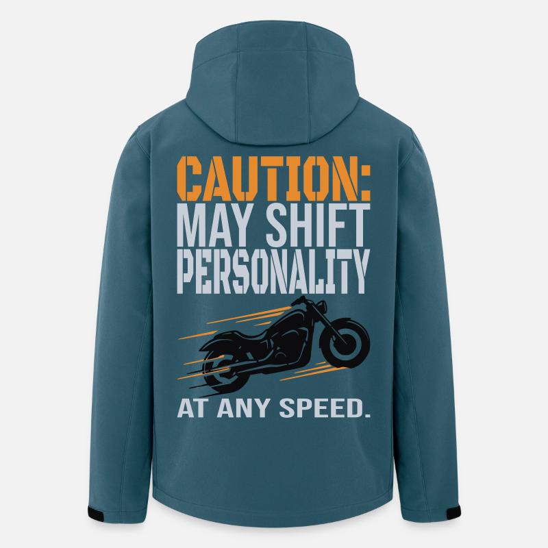 Caution – Personality Shift Biker Design - Men’s Recycled Softshell Jacket by Stanley/Stella - stargazer