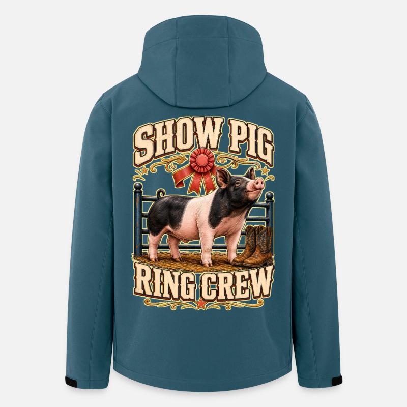 SHOW PIG RING CREW - Recycelte Männer Softshell-Jacke von Stanley/Stella - Dunkles Petrol