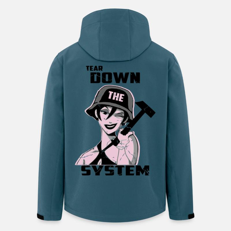 Zerstören Sie das System - Recycelte Männer Softshell-Jacke von Stanley/Stella - Dunkles Petrol