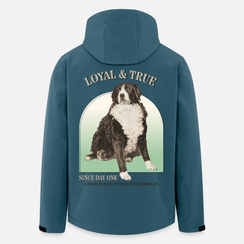 Loyal & True – Vintage Hundemotiv - Recycelte Männer Softshell-Jacke von Stanley/Stella - Dunkles Petrol