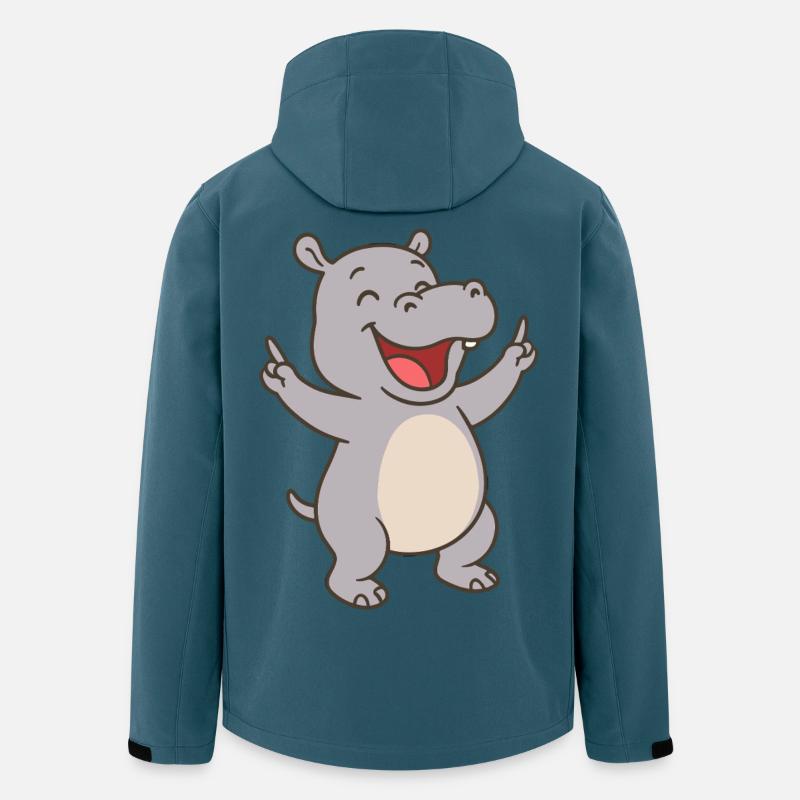 Happy Hippo Baby - Recycelte Männer Softshell-Jacke von Stanley/Stella - Dunkles Petrol