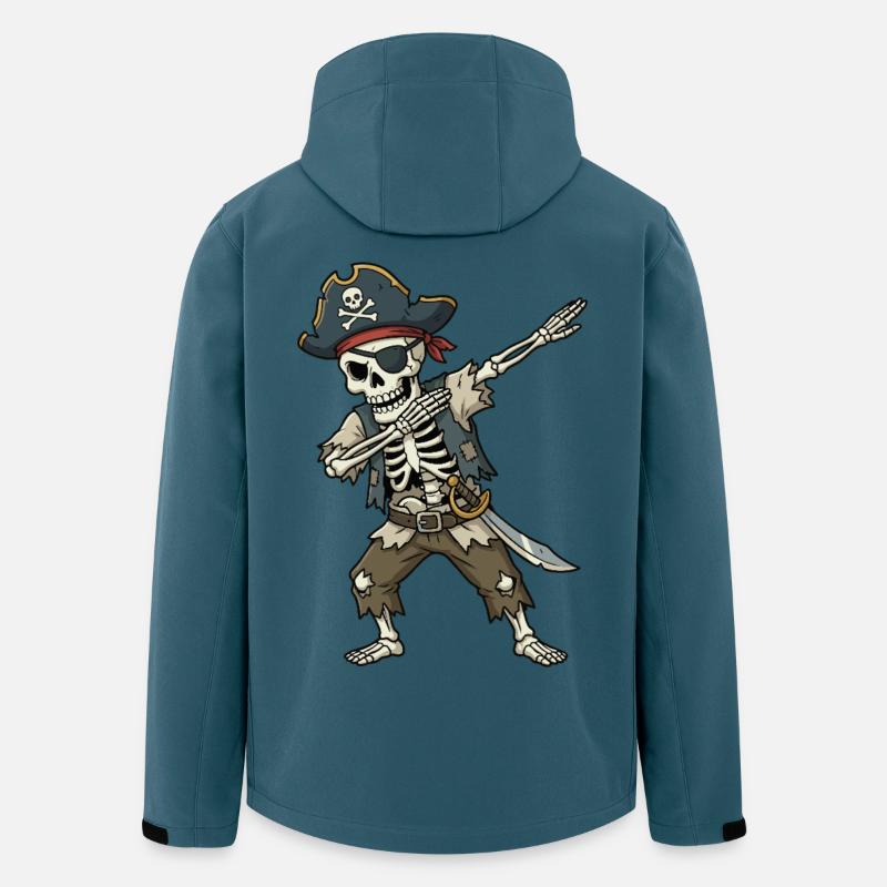 Dabbing Pirate – Funny Skeleton Cartoon - Men’s Recycled Softshell Jacket by Stanley/Stella - stargazer