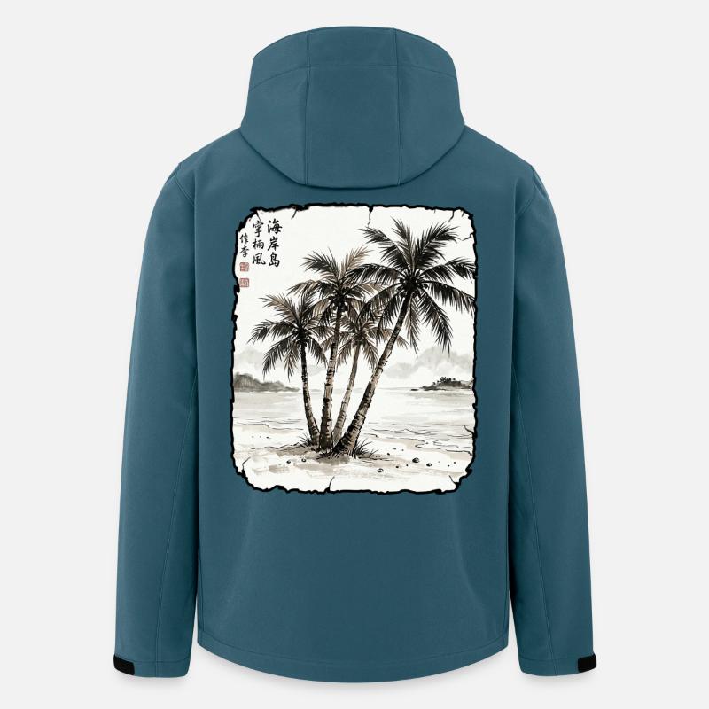 Palmen Strand Asiatisch - Recycelte Männer Softshell-Jacke von Stanley/Stella - Dunkles Petrol