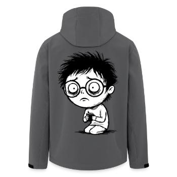 Student Coffee Fatigue Blank Gaze Manga - Men’s Recycled Softshell Jacket by Stanley/Stella - stargazer - Back - AI Model Male 185 light (185cm)