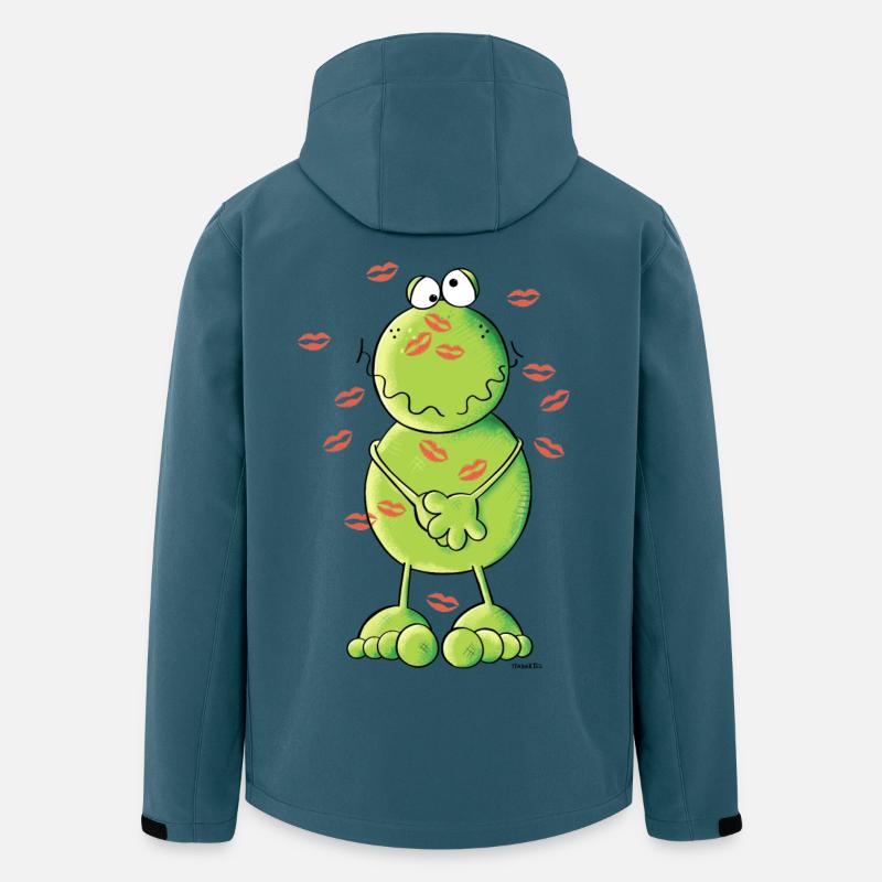 Knutsch Frosch - Recycelte Männer Softshell-Jacke von Stanley/Stella - Dunkles Petrol