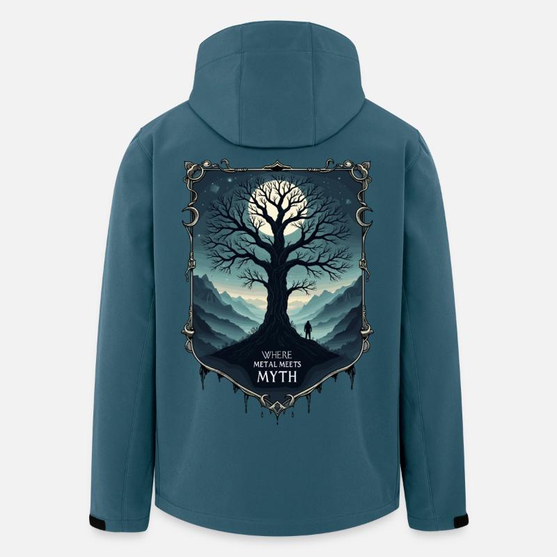Wo Metall auf Mythos trifft ! - Recycelte Männer Softshell-Jacke von Stanley/Stella - Dunkles Petrol