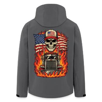 Chauffeur de camion patriote américain - Veste softshell homme en polyester recyclé Stanley/Stella - bleu pétrole foncé - Dos - AI Model Male 185 light (185cm)