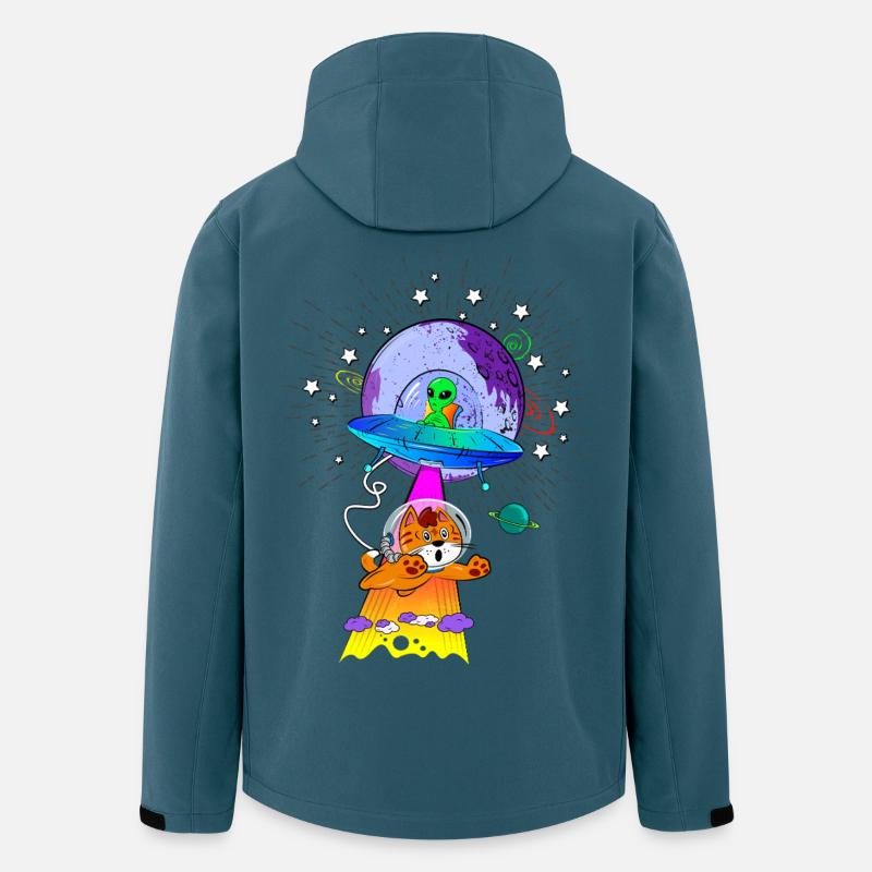 Cosmic Cat UFO Adventures - Men’s Recycled Softshell Jacket by Stanley/Stella - stargazer