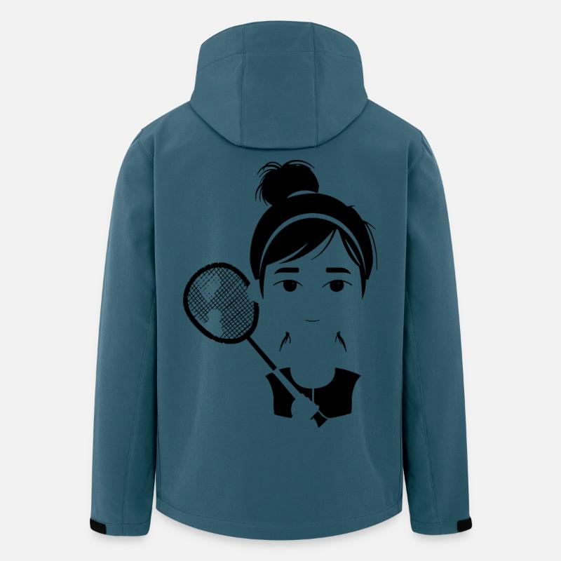 Badmintonspielerin Cartoon Stil - Recycelte Männer Softshell-Jacke von Stanley/Stella - Dunkles Petrol