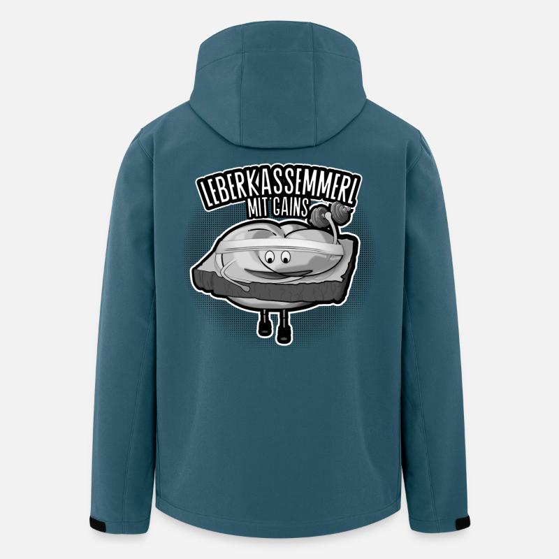 Leberkassemmel mit Muckis. - Recycelte Männer Softshell-Jacke von Stanley/Stella - Dunkles Petrol