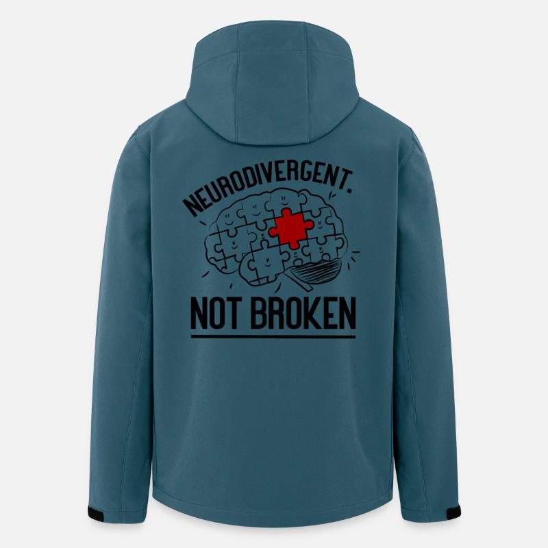 Neurodivergent Not Broken – Strong Mind Statement - Veste softshell homme en polyester recyclé Stanley/Stella - bleu pétrole foncé