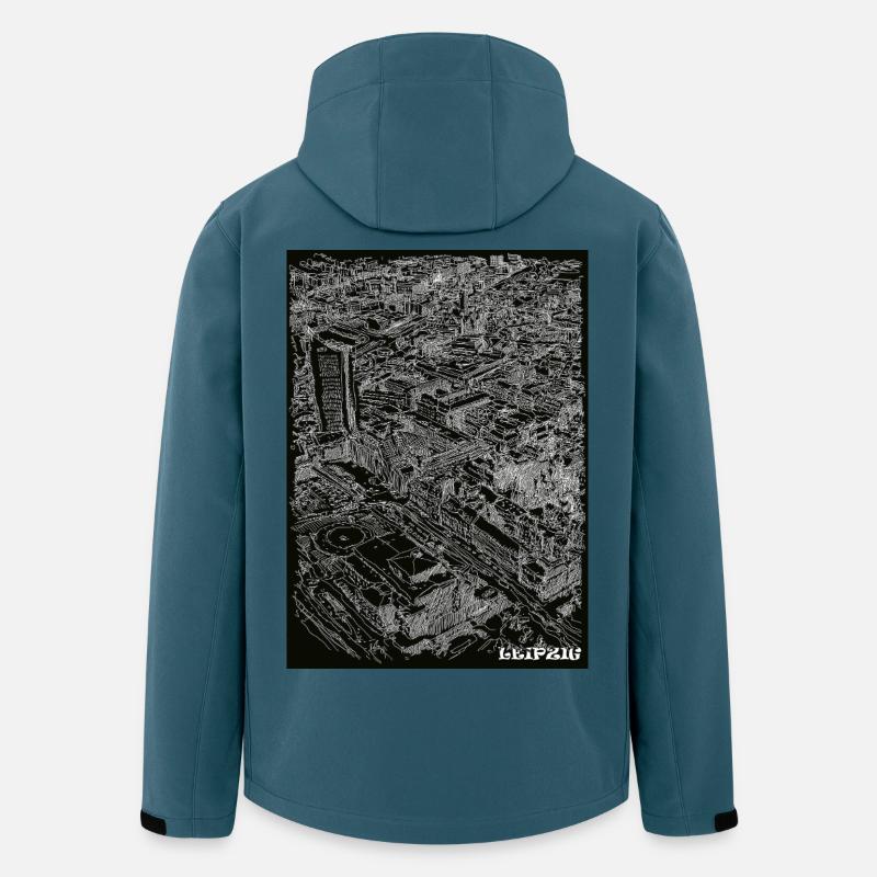 Leipzig Birdeye - Recycelte Männer Softshell-Jacke von Stanley/Stella - Dunkles Petrol