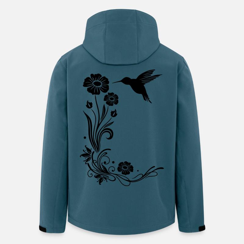 Kolibri Blumen - Recycelte Männer Softshell-Jacke von Stanley/Stella - Dunkles Petrol
