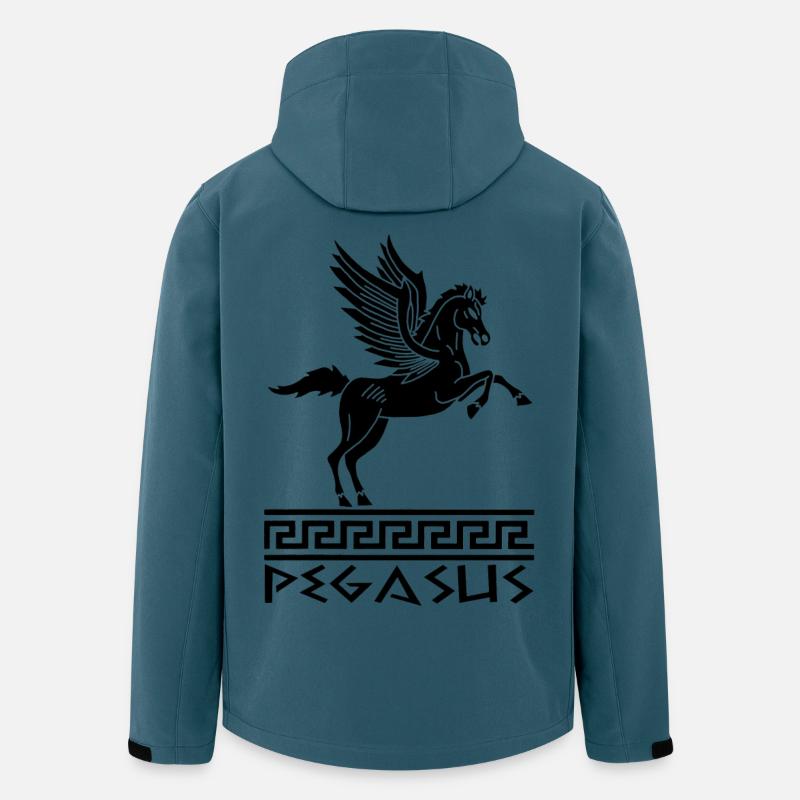 Pferd Schwarz Pegasus - Recycelte Männer Softshell-Jacke von Stanley/Stella - Dunkles Petrol