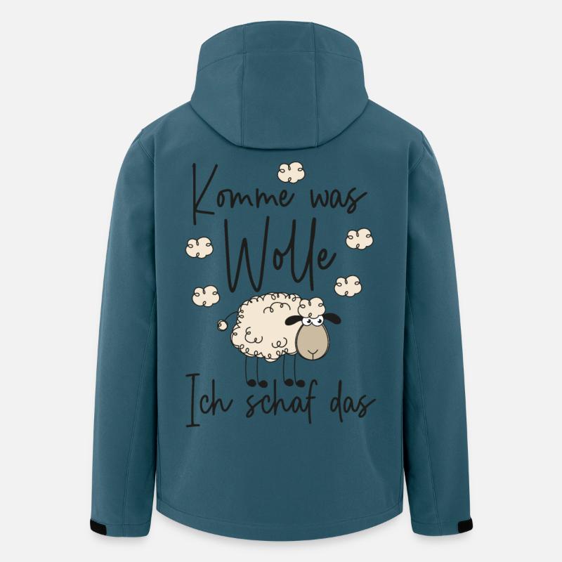 Komme was Wolle Ich schaf das - Motivation Schafe - Recycelte Männer Softshell-Jacke von Stanley/Stella - Dunkles Petrol