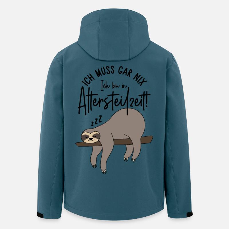 Ich muss gar nix Ich bin in Altersteilzeilzeit - Recycelte Männer Softshell-Jacke von Stanley/Stella - Dunkles Petrol