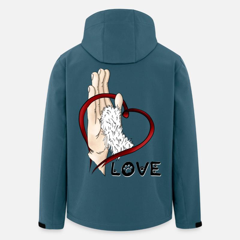Pfotenliebe - weißes Pfötchen - Recycelte Männer Softshell-Jacke von Stanley/Stella - Dunkles Petrol