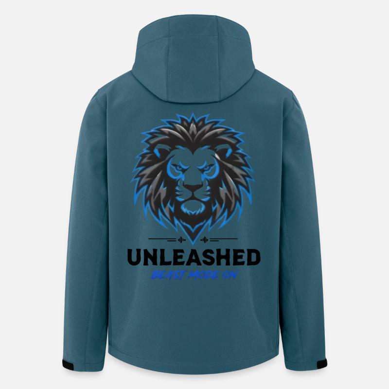 Blue Neon Lion Crest Unleashed - Men’s Recycled Softshell Jacket by Stanley/Stella - stargazer