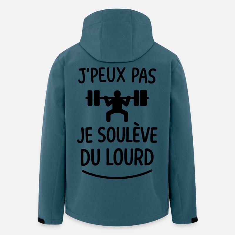 Jpeux_pas-_je_soulve_du_lourd - Recycelte Männer Softshell-Jacke von Stanley/Stella - Dunkles Petrol