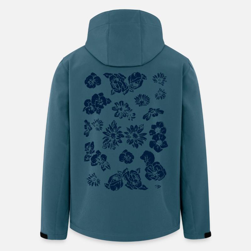 Blumen - Recycelte Männer Softshell-Jacke von Stanley/Stella - Dunkles Petrol