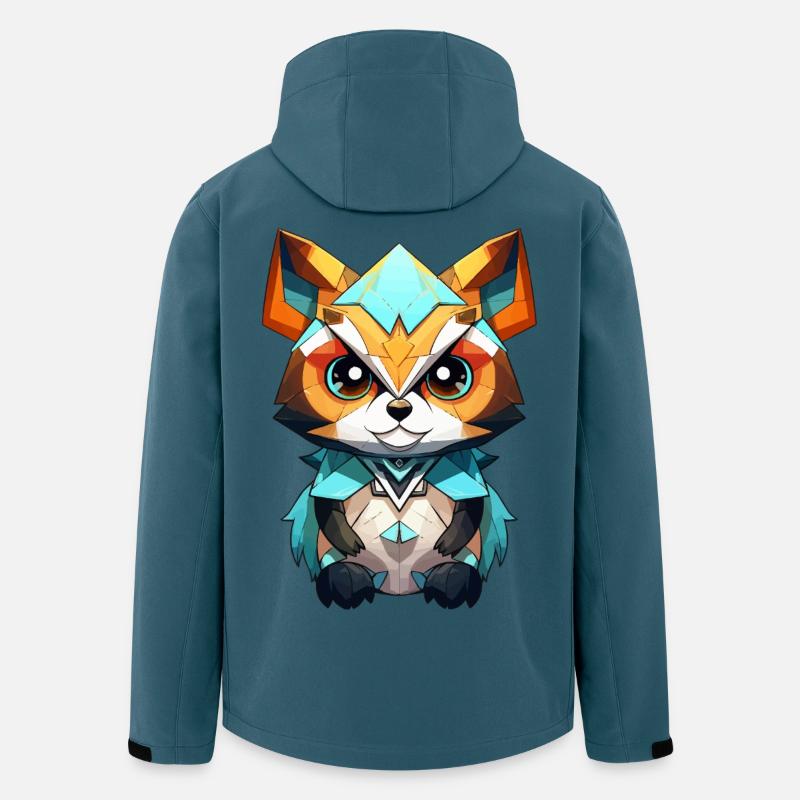 Geometrischer Fuchs Pop Art - Recycelte Männer Softshell-Jacke von Stanley/Stella - Dunkles Petrol