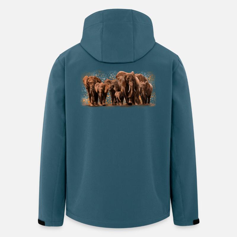 Eléphants - Veste softshell homme en polyester recyclé Stanley/Stella - bleu pétrole foncé