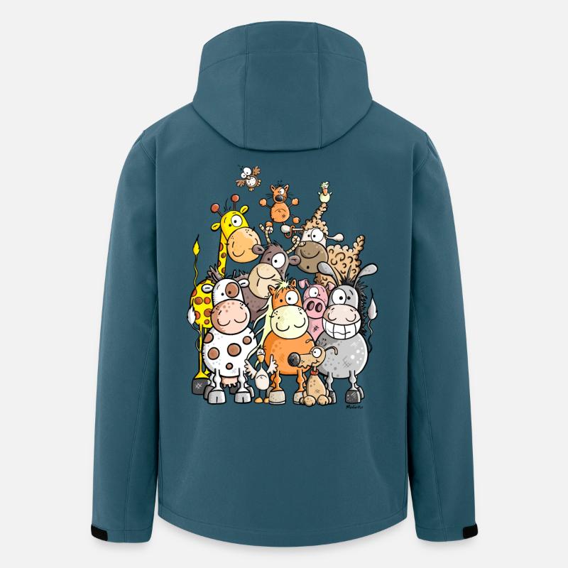 Mega Tierhaufen - Recycelte Männer Softshell-Jacke von Stanley/Stella - Dunkles Petrol