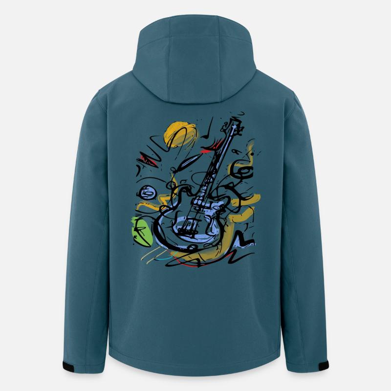 Musik Gitarre Love - Recycelte Männer Softshell-Jacke von Stanley/Stella - Dunkles Petrol