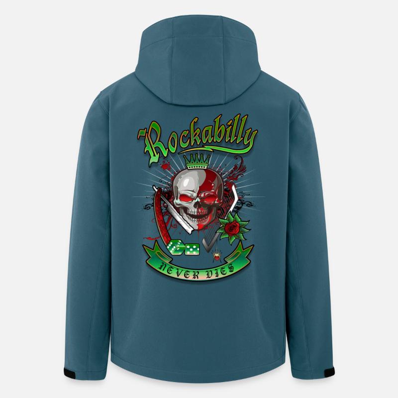 Rockabilly Skull - Recycelte Männer Softshell-Jacke von Stanley/Stella - Dunkles Petrol