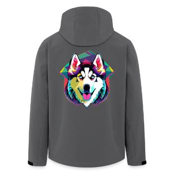 Husky coloré - Veste softshell homme en polyester recyclé Stanley/Stella - bleu pétrole foncé - Dos - AI Model Male 185 light (185cm)
