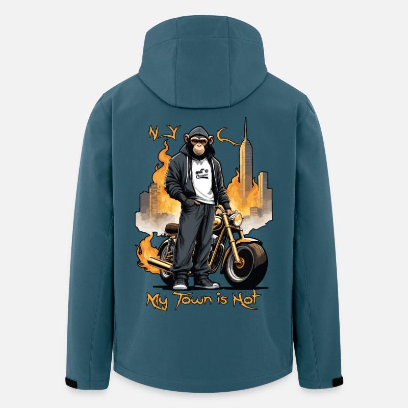 Biker Affe - Recycelte Männer Softshell-Jacke von Stanley/Stella - Dunkles Petrol