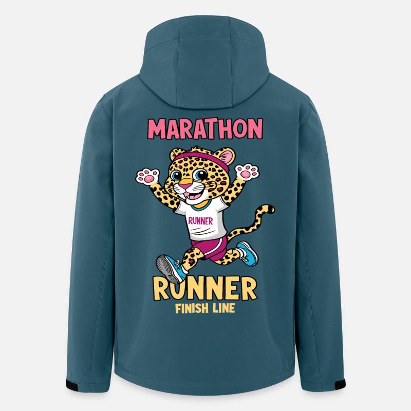 Leopard Marathon Läufer - Recycelte Männer Softshell-Jacke von Stanley/Stella - Dunkles Petrol