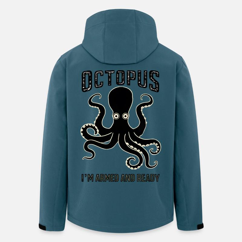 Octopus: I’m Armed and Ready - Recycelte Männer Softshell-Jacke von Stanley/Stella - Dunkles Petrol