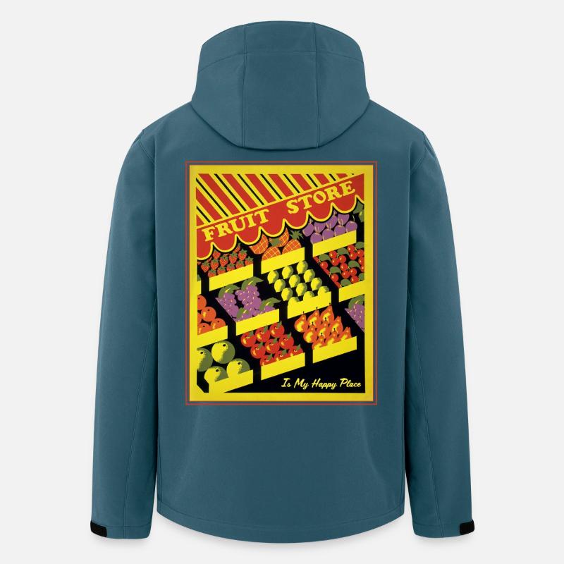 Obstladen Retro Markt Vibes - Recycelte Männer Softshell-Jacke von Stanley/Stella - Dunkles Petrol