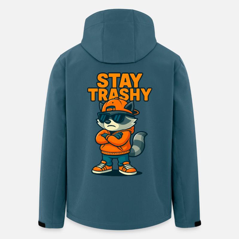Stay Trashy Raccoon - Recycelte Männer Softshell-Jacke von Stanley/Stella - Dunkles Petrol