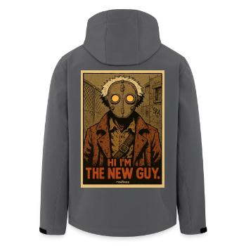 Salut, je suis le nouveau – Figurine masquée - Veste softshell homme en polyester recyclé Stanley/Stella -  - Dos - AI Model Male 185 light (185cm)