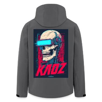 Kaoz Cyber Skull VR Neon - Recycelte Männer Softshell-Jacke von Stanley/Stella - Dunkles Petrol - Hinten - AI Model Male 185 light (185cm)