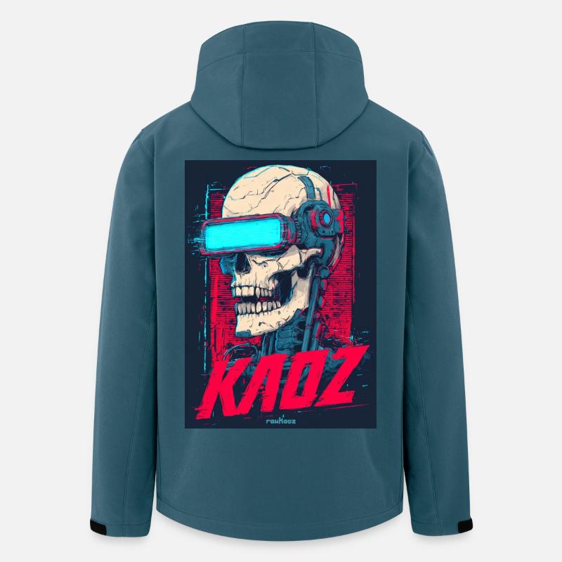Kaoz Cyber Skull VR Neon - Veste softshell homme en polyester recyclé Stanley/Stella - bleu pétrole foncé