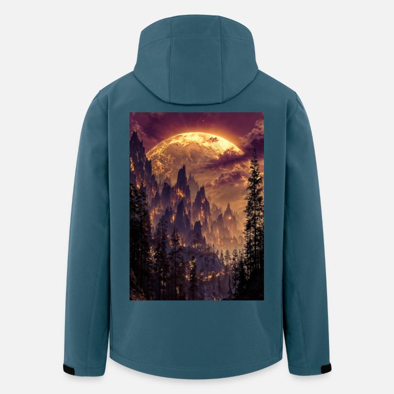 Fiery Summit at Dusk - Men’s Recycled Softshell Jacket by Stanley/Stella - stargazer