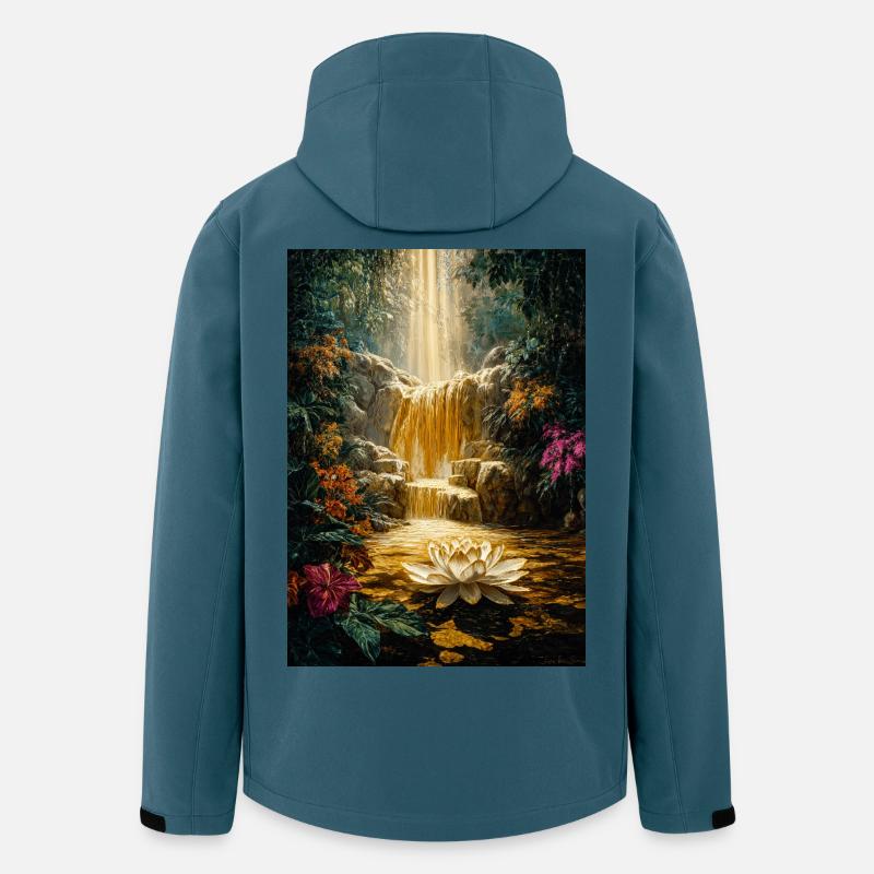 Goldener Lotus-Landschaft - Recycelte Männer Softshell-Jacke von Stanley/Stella - Dunkles Petrol