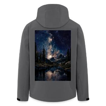 Voie lactée au-dessus des montagnes - Veste softshell homme en polyester recyclé Stanley/Stella - bleu pétrole foncé - Dos - AI Model Male 185 light (185cm)