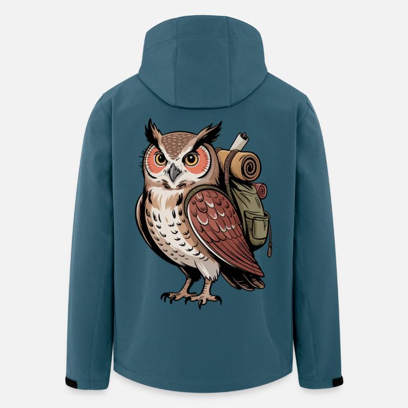 Wandernde Eule - Recycelte Männer Softshell-Jacke von Stanley/Stella - Dunkles Petrol