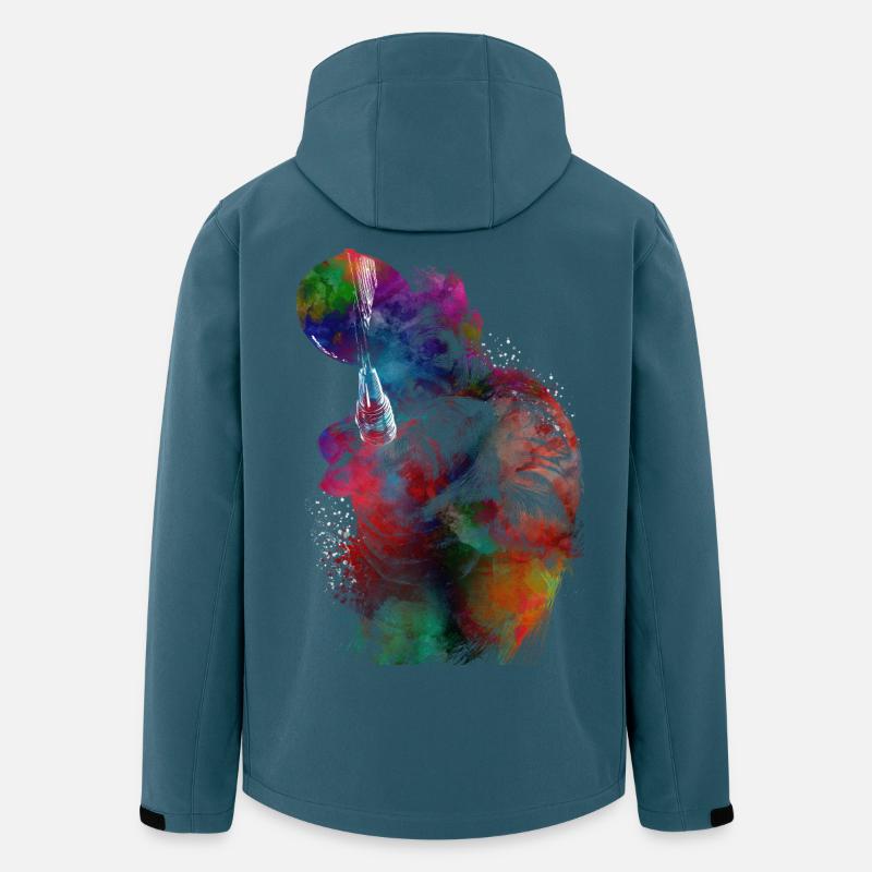 Jeux de fléchettes #darts #sport - Veste softshell homme en polyester recyclé Stanley/Stella - bleu pétrole foncé