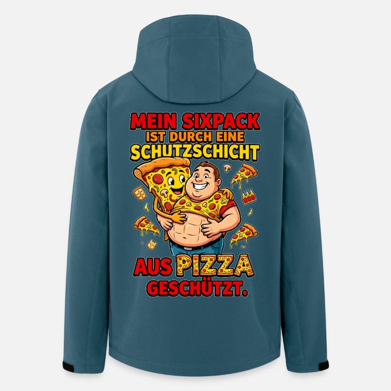 Pizza Sixpack Schutzschicht Meme - Recycelte Männer Softshell-Jacke von Stanley/Stella - Dunkles Petrol