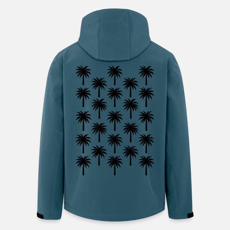 Palm Tree Pattern Black Palm Tree - Men’s Recycled Softshell Jacket by Stanley/Stella - stargazer